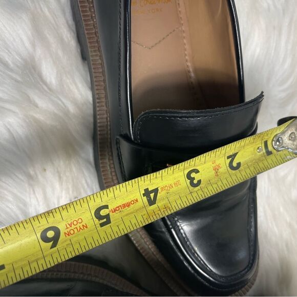 Sam Edelman Laurs Black Leather Platform Loafers Chunky Heel Horsebit SZ… - Picture 14 of 14